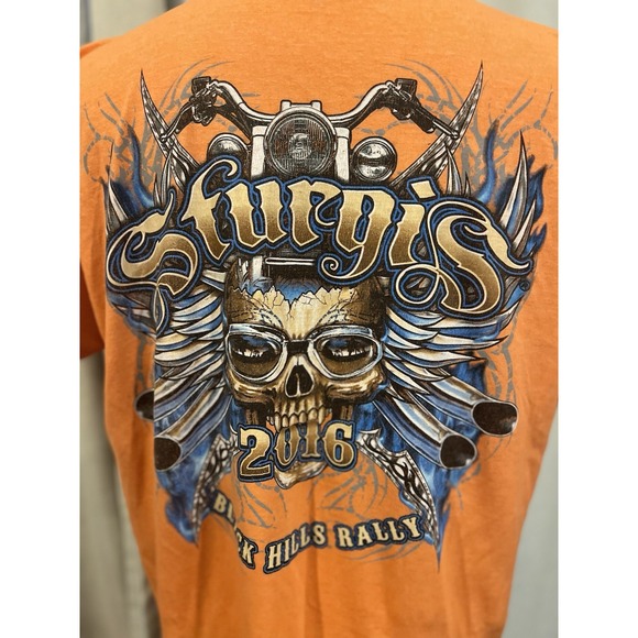 Sturgis Black Hills Rally 2016‎ Golden T Shirt Xl Orange - Picture 4 of 6